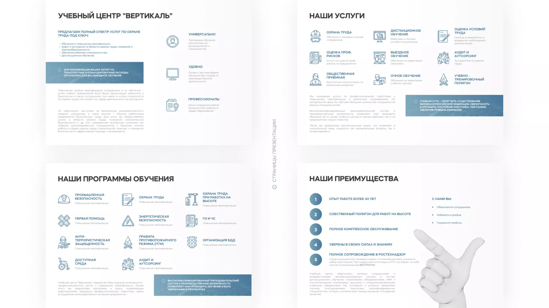 Разработка презентации для учебного центра «Вертикаль» в Богородицке