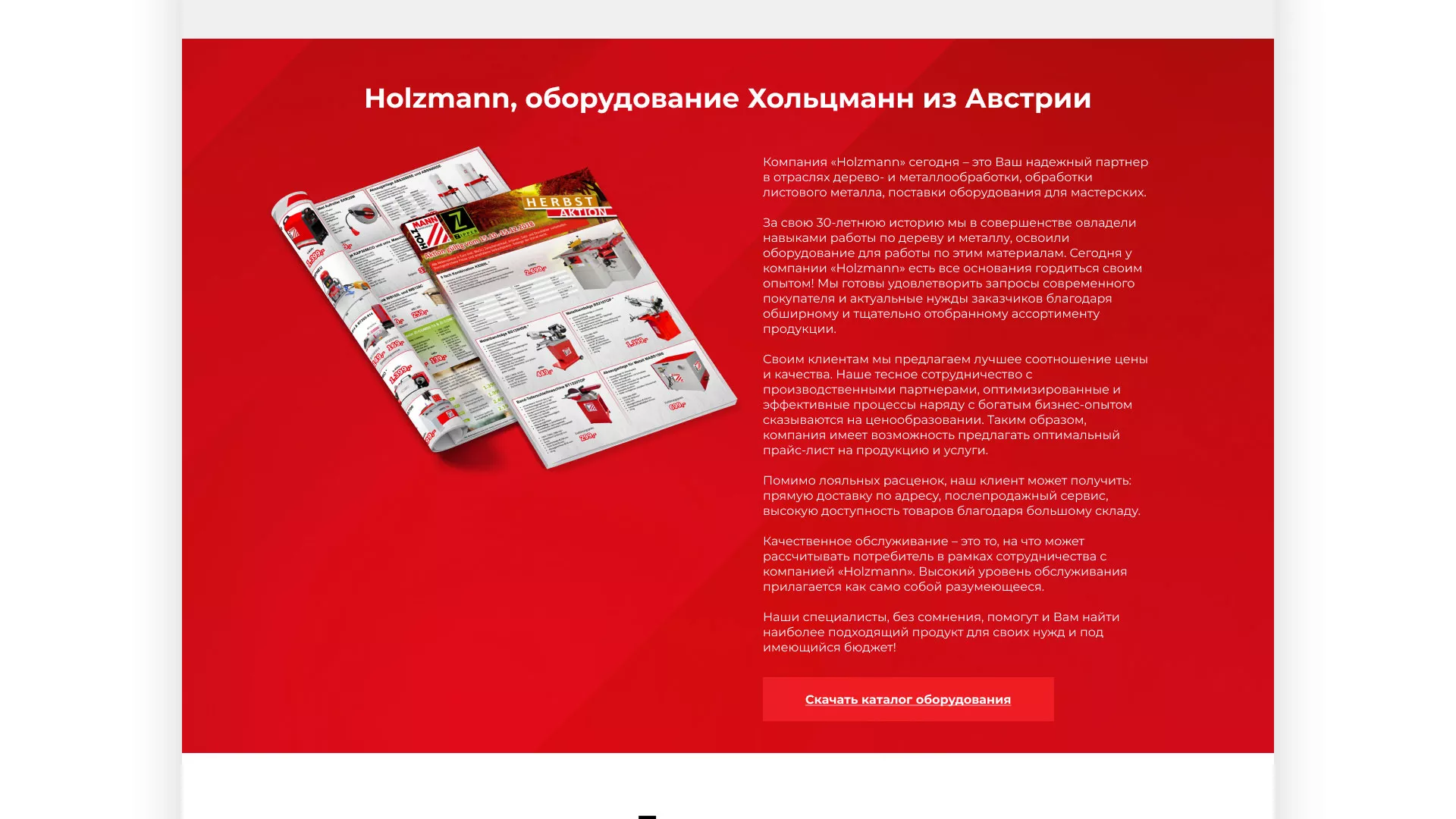 Создание сайта компании «HOLZMANN Maschinen GmbH» в Богородицке